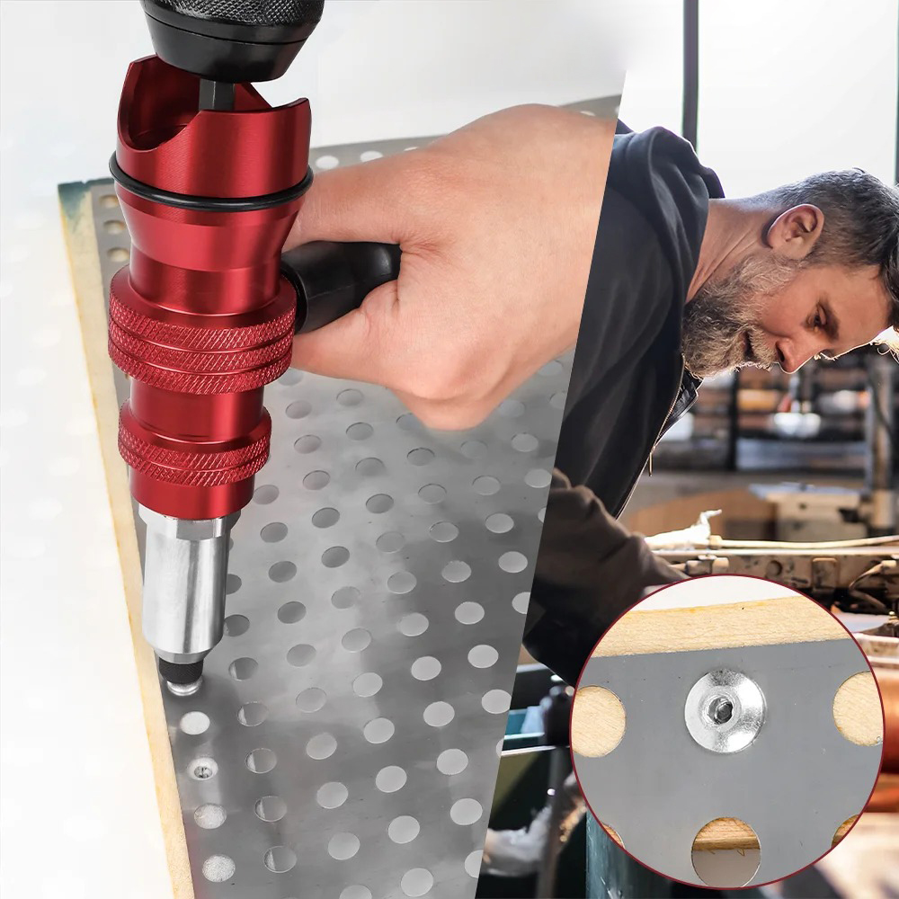 Atualização Elétrica Rivet Gun, Riveting Adaptador, Furadeira sem fio, Alumínio Rivet Nut, Inserir Ferramentas Nail Power, 2,4 milímetros-4,8 milímetros