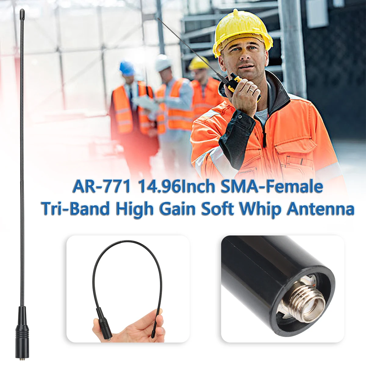 ABBREE トランシーバーアンテナ SMA メスオス VHF UHF バンドトライバンド GMRS BaoFeng UV-5R BF-888S Quansheng UV-K5 K6 アマチュア無線用