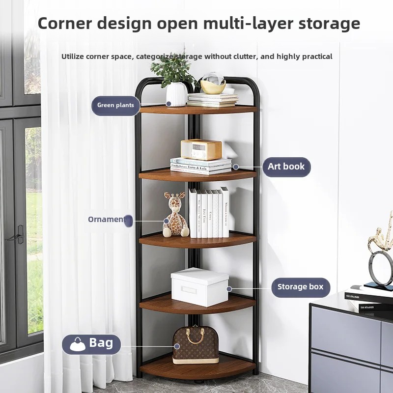 Треугольная многослойная полка, дизайн углового шкафа, от пола до потолка, книжная полка для гостиной/спальни, компактный слой