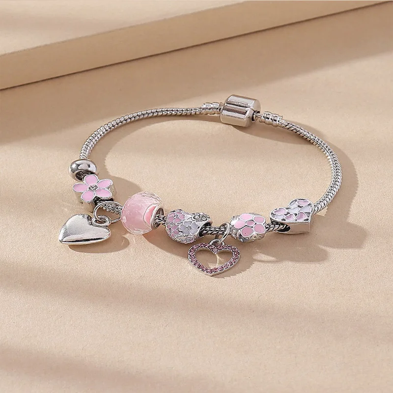 1PC แฟชั่นผู้หญิง Pan Family Multi Element Beaded สร้อยข้อมือเครื่องประดับเหมาะสําหรับวันที่,ปาร์ตี้,เทศกาลของขวัญ