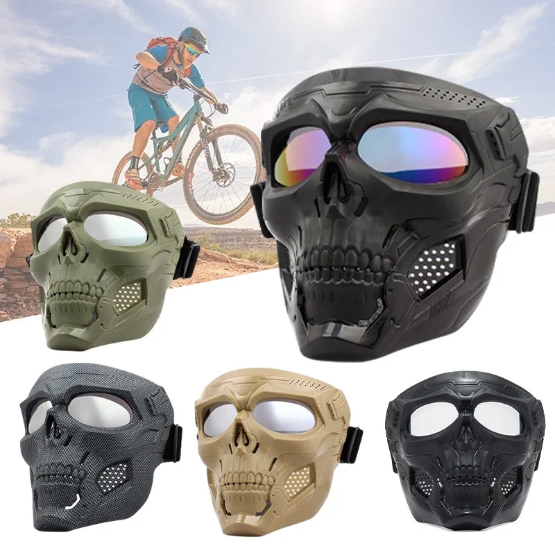 Occhiali da equitazione per casco da moto occhiali maschera facciale staccabile antiappannamento con occhiali ATV occhiali da cross per bici da cross