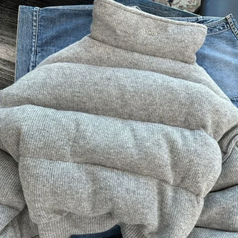 Estilo americano cinza parkas feminino inverno novo gola com zíper casacos mujerlong manga engrossado jaquetas quentes