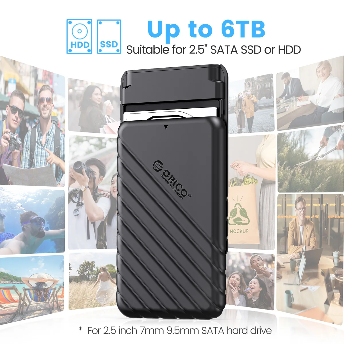 ORICO MicroB USB3.0 2,5 "чехол для внешнего хранения жесткого диска SATA 5 Гбит/с HDD SSD Корпус жесткого диска Поддержка UASP для ПК Ноутбука