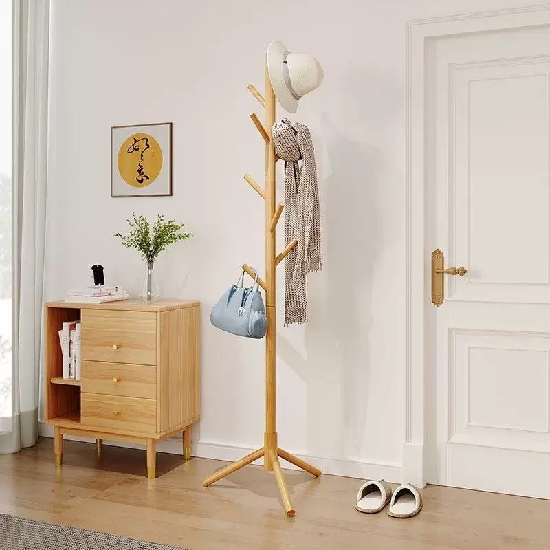 สามเหลี่ยมชั้นวางเสื้อผ้าขาตั้งสาขาต้นไม้รูปร่าง Multi Hook โทรศัพท์มือถือและสะดวก Coat Rack สําหรับห้องนั่งเล่นเสื้อผ้า