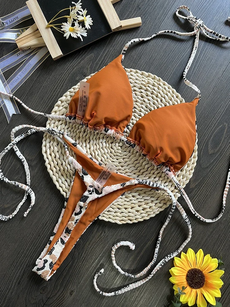 ชุดว่ายน้ําผู้หญิงเสือดาวพิมพ์เซ็กซี่ชุดบิกินี่ลาย Beachwear ชุดว่ายน้ําฤดูร้อน 2 ชิ้นชุดว่ายน้ํา Biquinis