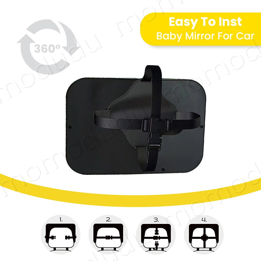 Large miroir de voiture pour bébé, monté sur appui-tête, miroir d'observation de sécurité, Installation inversée, accessoire intérieur idéal pour nourrissons sécurisés