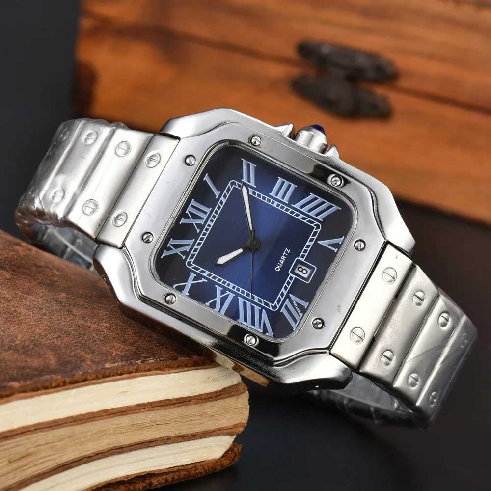 Hot Selling Nieuwe Modieuze Luxe Herenhorloge Business Sport Quartz Horloge Hoogwaardige Kast Roestvrij Stalen Band Chronograaf