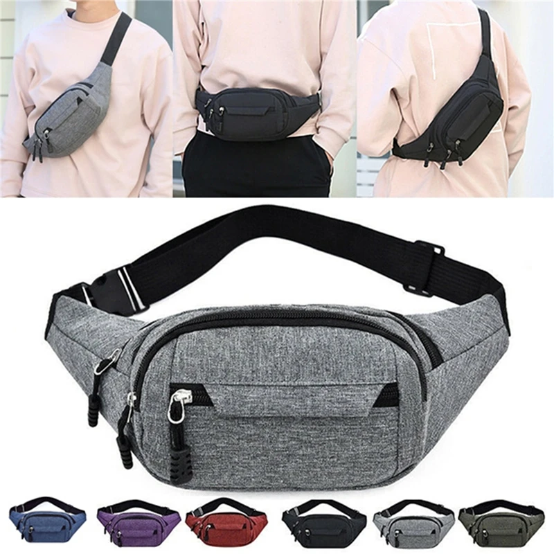 Unissex cintura fanny saco dos homens pacote de mama à prova dwaterproof água saco de esportes ao ar livre bolsa de lona saco de cintura fanny bolsa crossbody saco de banana