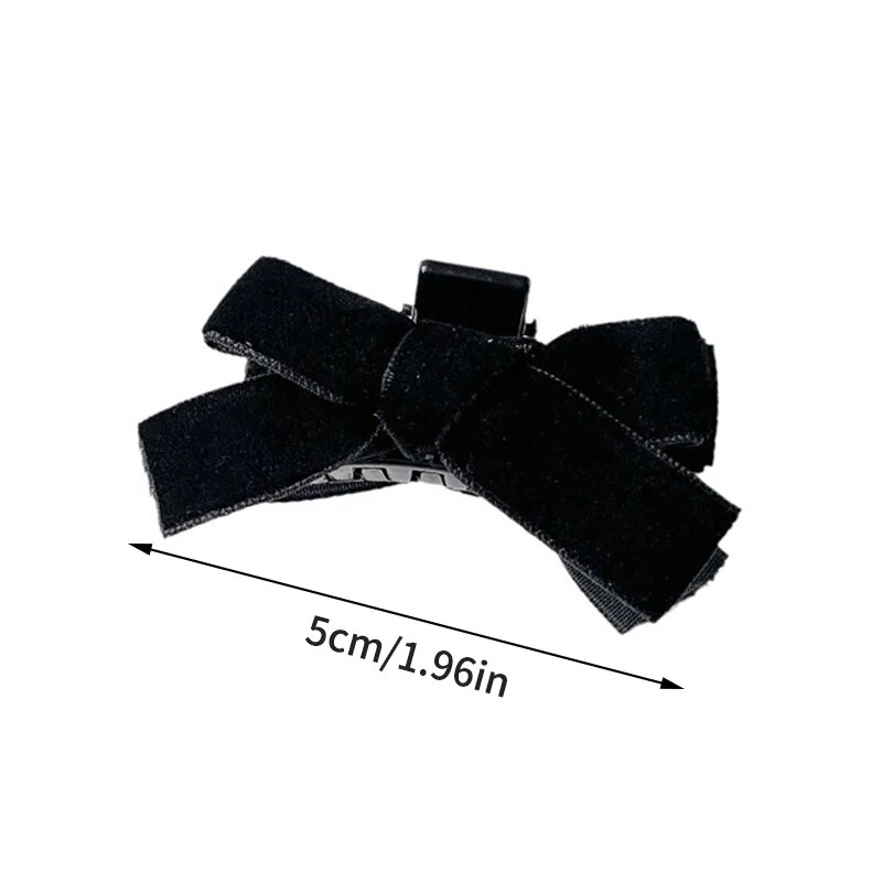 Clip de agarre pequeño con lazo negro para mujer, brazalete de terciopelo Vintage para otoño e invierno, estilo princesa, 2 uds.
