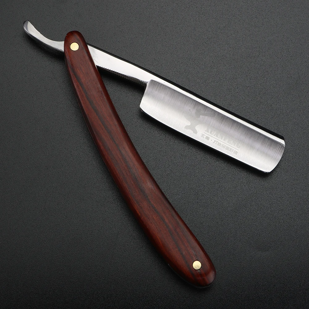 XUAN FENG Zambian Bloodwood มีดโกนพับเหล็กชุบแข็งความแข็งสูง SHARP ตรงมีดโกนมีดโกนผู้ชาย