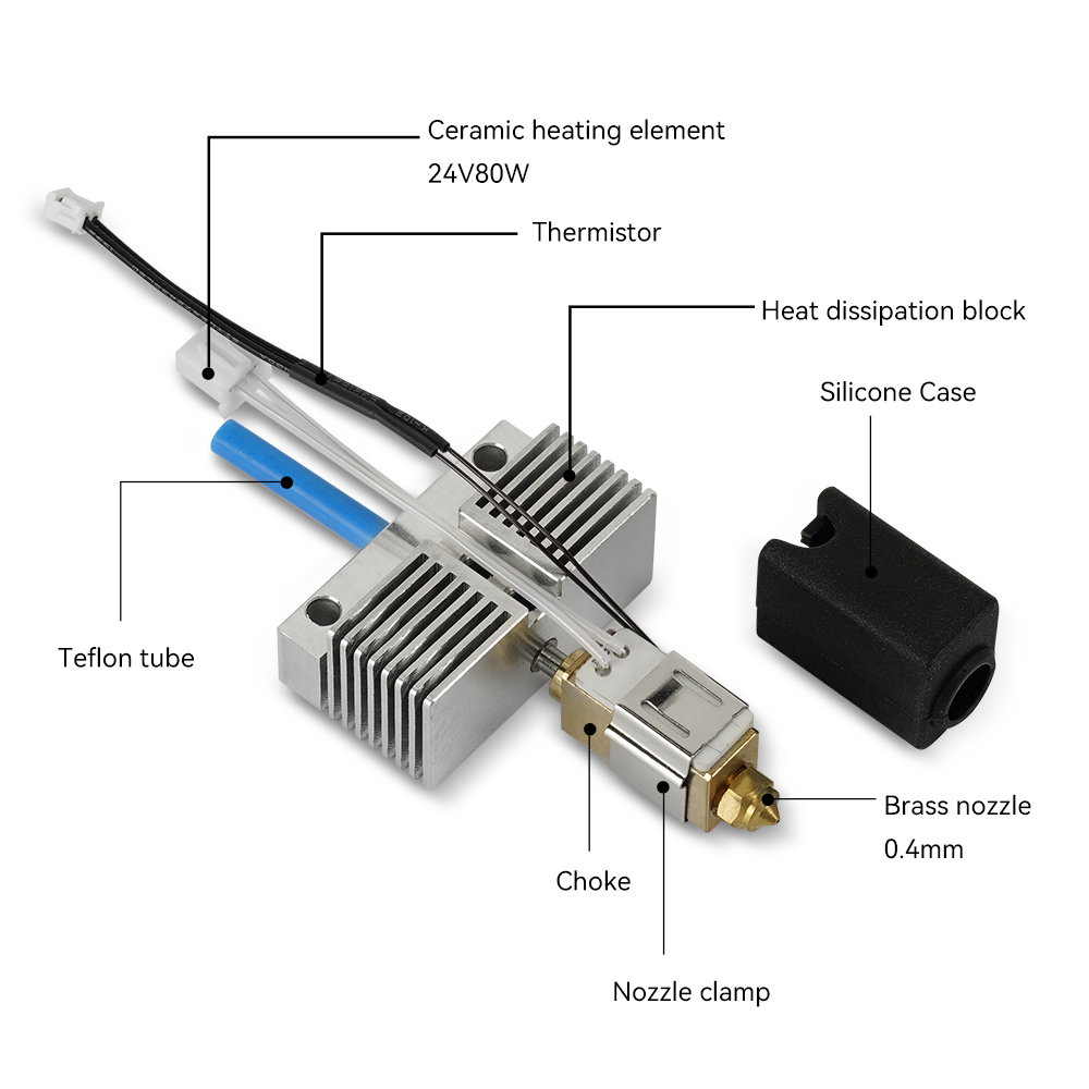 For ELEGOO Neptune 4 Max Hotend Kit Heatbreak Heater Cartridge 24V Thermistor Heating Block Extruder Head For Neptune4 Plus Part