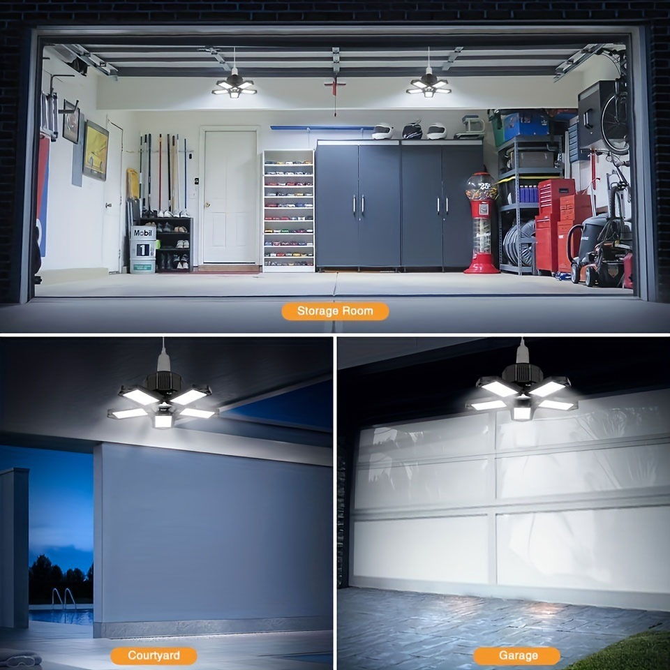 LED Lamp Bulb AC220V 45/60/80W Foldable Umbrella Is Suitable For Lighting In Warehouses Garages Storage Rooms And Other Places