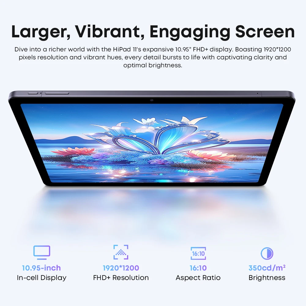 CHUWI 2024 HiPad 11 Tablet 10.95" FHD Unisoc T616 6GB RAM 128GB ROM 2.4G/5G Wifi 7000Mah Battery Widevine L1 Android 14 Tablets