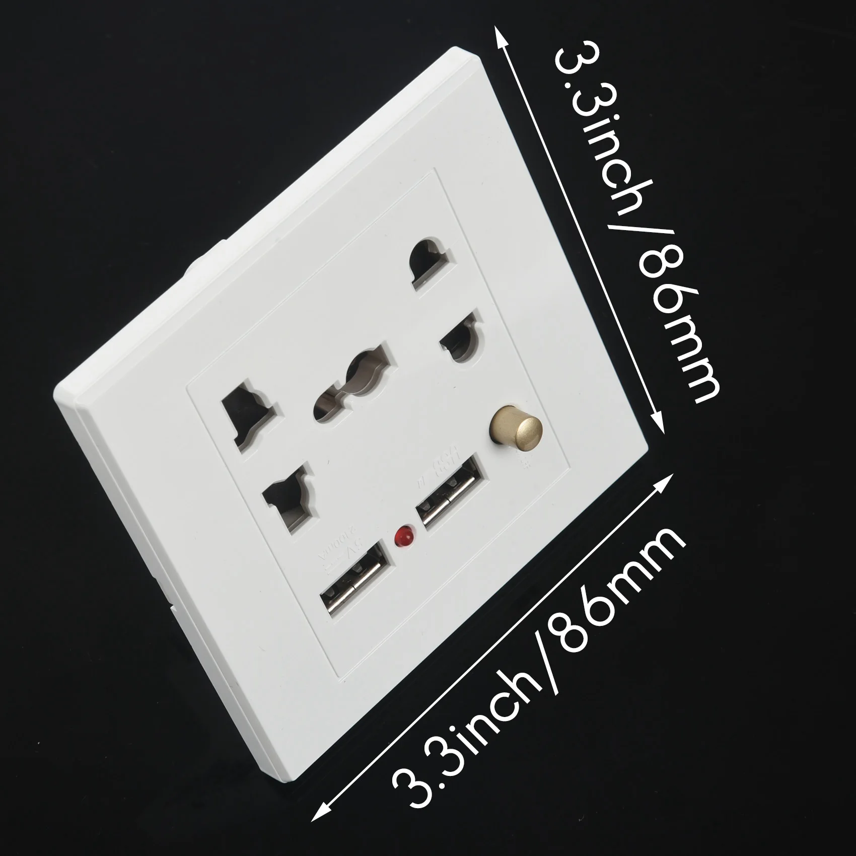 2.1a Dual-USB-Wand ladegerät Steckdose Adapter Universal steckdose Panel mit Schalter