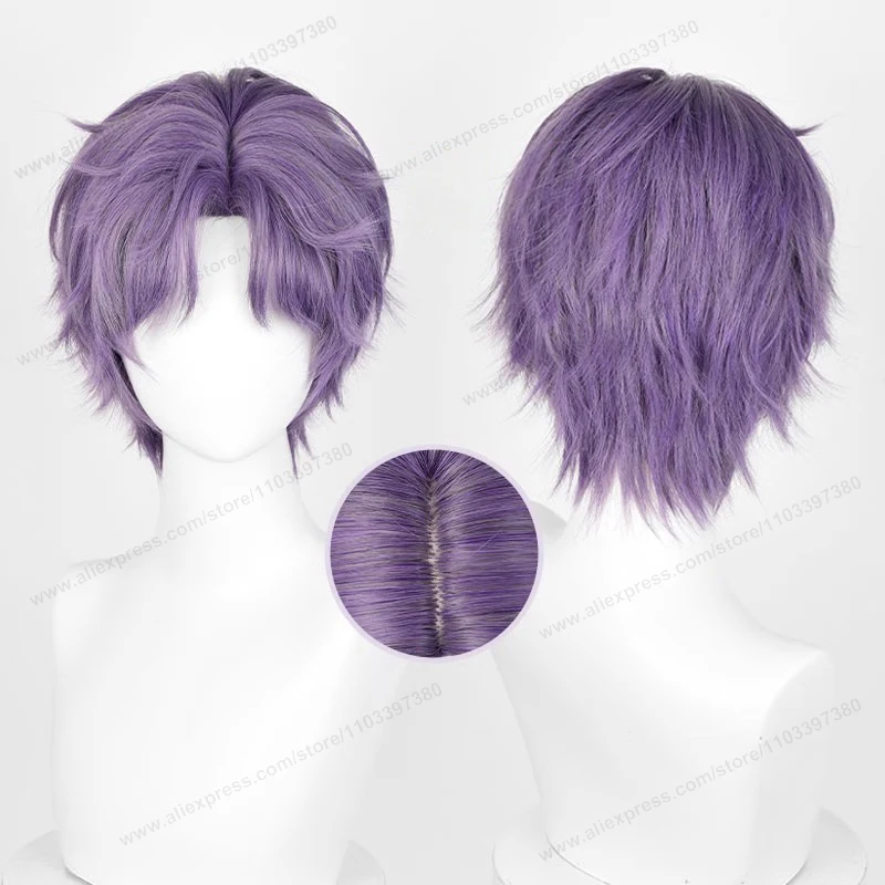愛とディープスペースラファエルゼインザビエルコスプレウィッグ 30 センチメートルショートヘアアニメウィッグ耐熱合成ハロウィンパーティーウィッグ