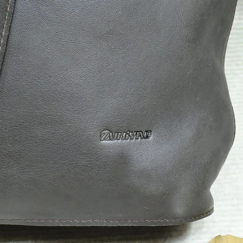 Zvhiyao Top Layer Rindsleder Hand Umhängetasche Portman teaus kann Notebook-Dateien Ledertaschen aufnehmen