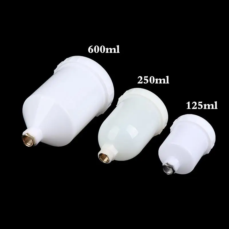 125ml 250ml 600ml Plastic Spray Paint Pot Sprayer Cup Air Gravity Feed Fastmover Thread Connector For Spray Gun Tools