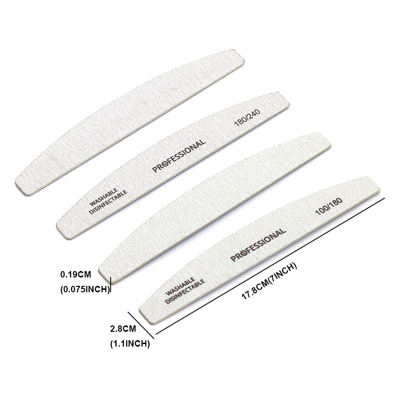 10pcs/Lot Wooden Nail Files Professional 100 180 240 Emery Board Manicure Buffer Grey Boat Double-sided Wooden Pedicure Buffers