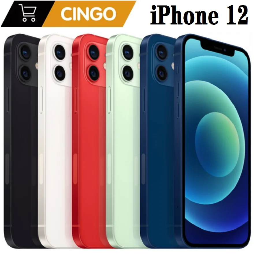 Apple iPhone 12 Face ID 6,1 "4G RAM 64GB/128GB/256GB ROM desbloqueado Smartphone pantalla OLED A14 Chip biónico cámaras duales de 12MP 12