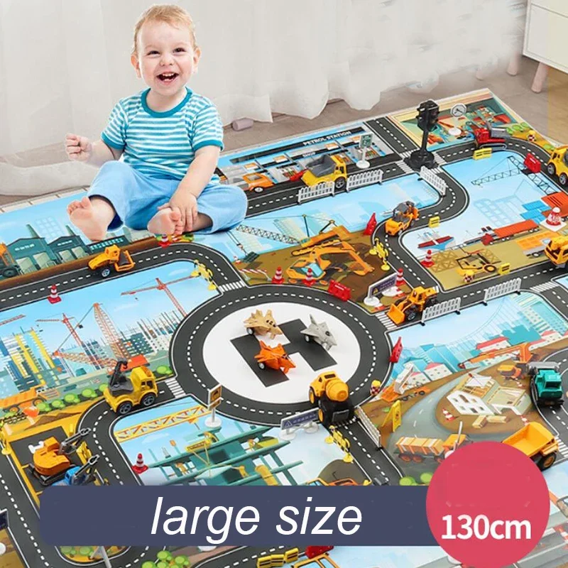 Baby Speelkleed Stad Verkeer Parkeerplaats Waterdicht Parkeerplaats Kinderen Speelmat Kinderkleed Jongen Meisje Educatief Speelgoed voor Kinderen Kaart ​
