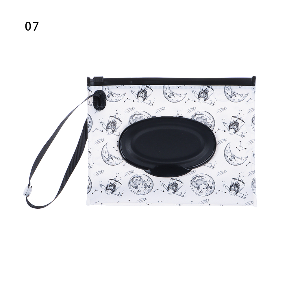 1 szt. Przenośny pojemnik na chusteczki wielokrotnego użytku z paskiem na zatrzask, pudełko na chusteczki nawilżane, etui na chusteczki czyszczące, torba na chusteczki nawilżane