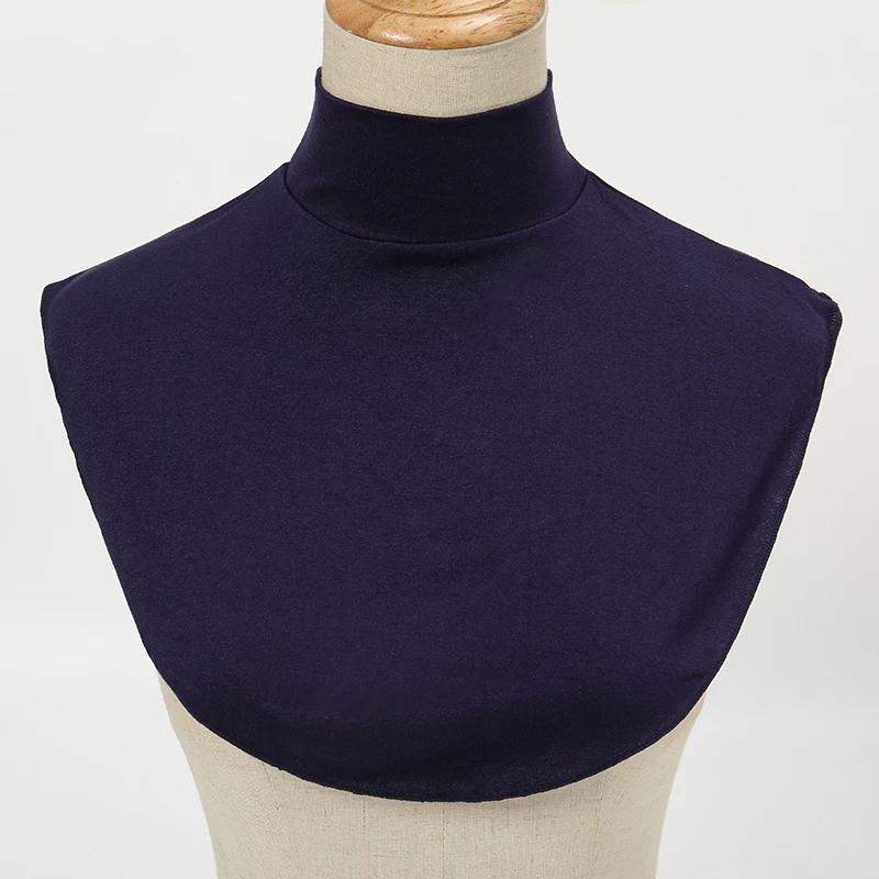 Invierno Modal alto Nack Collar falso mujeres Color sólido moda cálido cuello desmontable Jersey elástico cuello alto