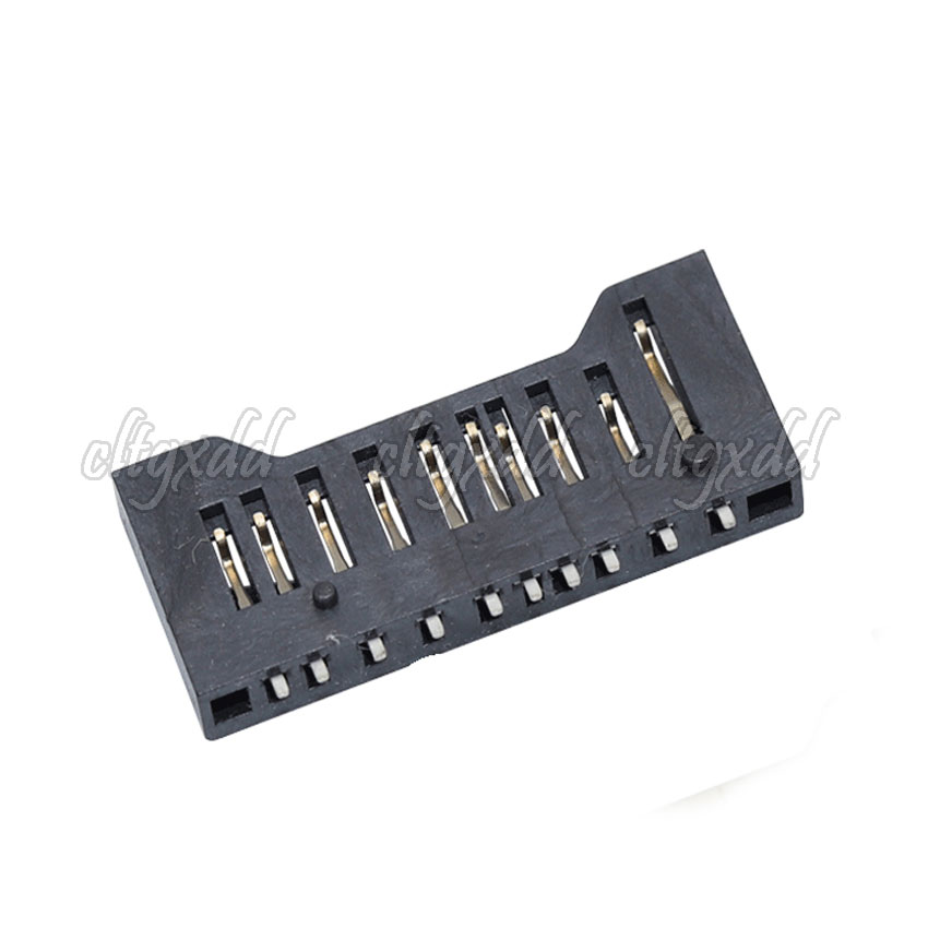 10PCS SD-Kartenhalter-Anschluss SD einfacher kurzer Körper 10-poliger Kartenhalter schwarz weiß 10P SMD SIM-Kartenhalter