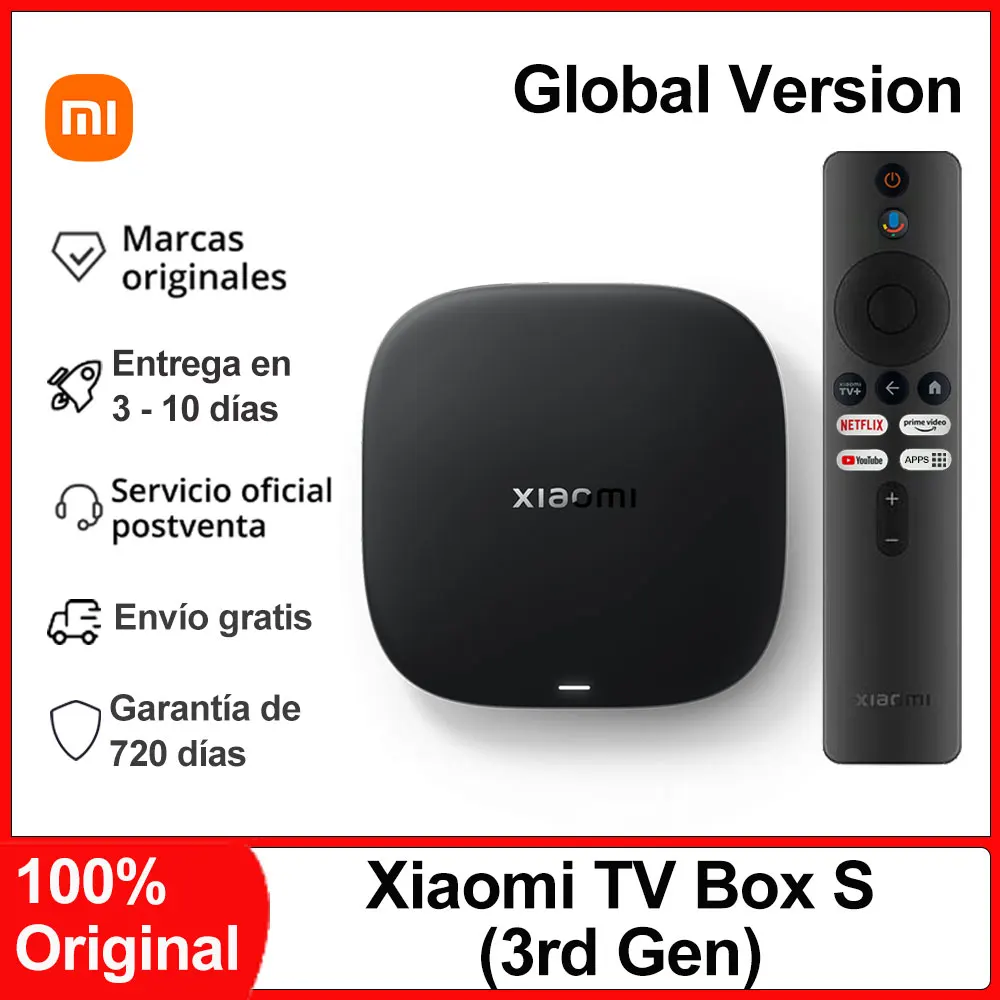 Xiaomi TV Box S 3rd Gen, android smart tv box media player, 4k ultra hd wifi 6 google tv, dolby vision hdr10 google assistent Globale Version