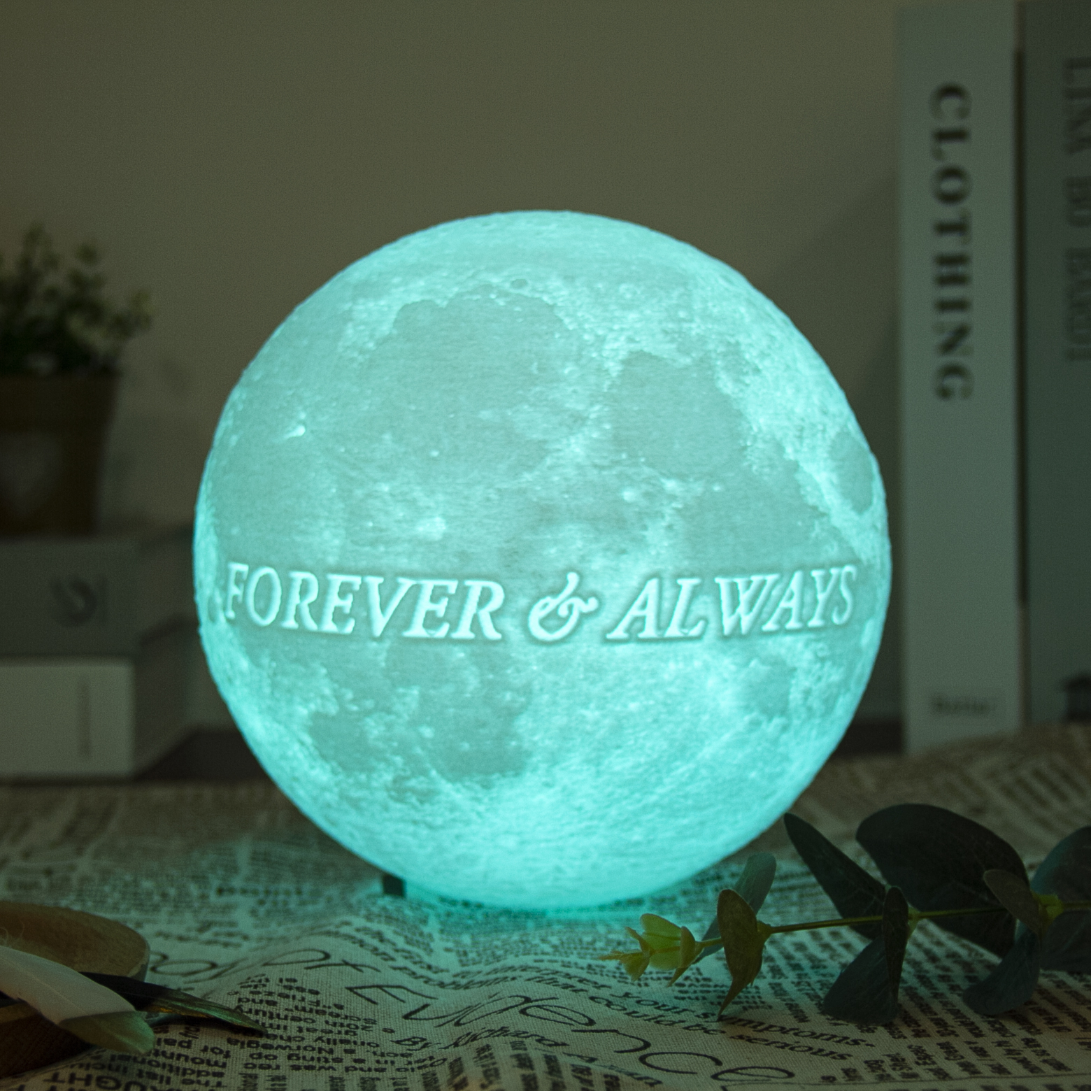 Customized 3D Printing Moon Lamp Personalized Photo Text Night Light USB Rechargeable Gift for Birthday Mother's Valentine Day