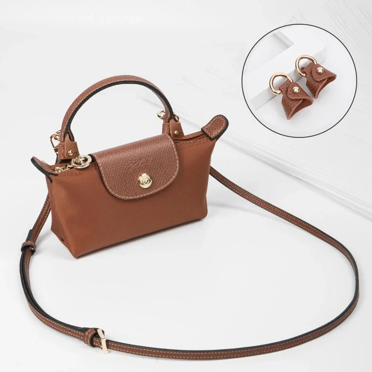 Longchamp 미니 가방 스트랩 용 가방 변환 액세서리 펀치없는 정품 가죽 숄더 스트랩 크로스 바디 변환