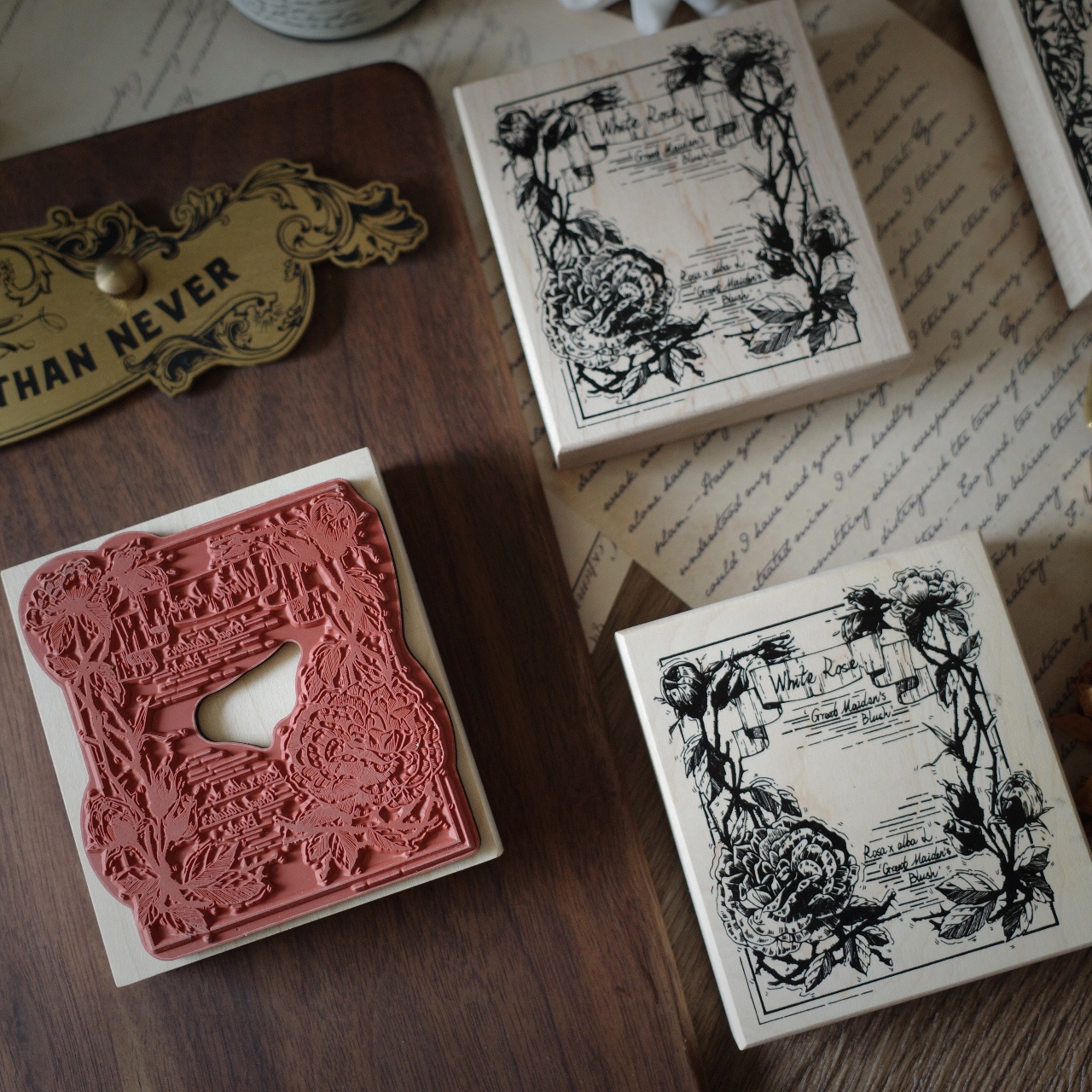 Diy Holzstempel Gummi Scrapbooking Journal Retro Rand Big Flower Seal [Buchstabe Blume