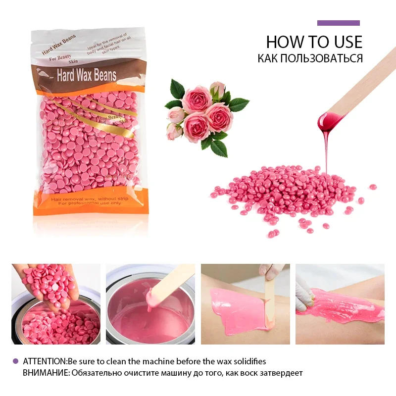 500g/200g/50g haricots de cire dure pour épilation corps perle brésilienne européenne pour chauffe-cire haricots de cire pour Machine chauffante de cire