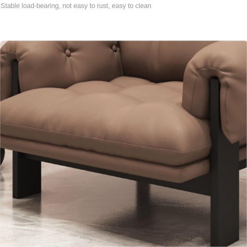 X & d nordic luz tecido de couro luxo alta resiliência esponja única pessoa sofá pequeno casa relaxamento sofá simples