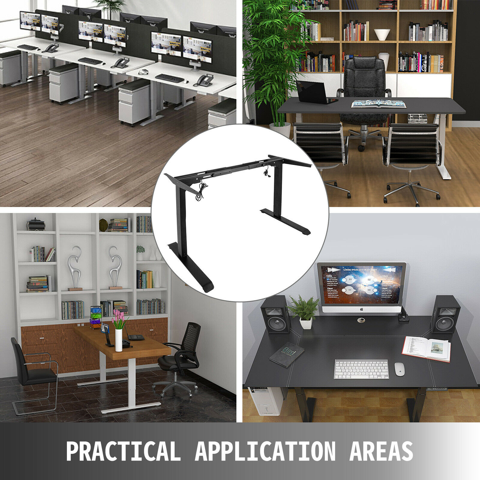 Electric Stand Up Desk Lifting Desk Frame Height Adjustable Standing Desk Ergonomic Dual Motor and Memory Control Home Office