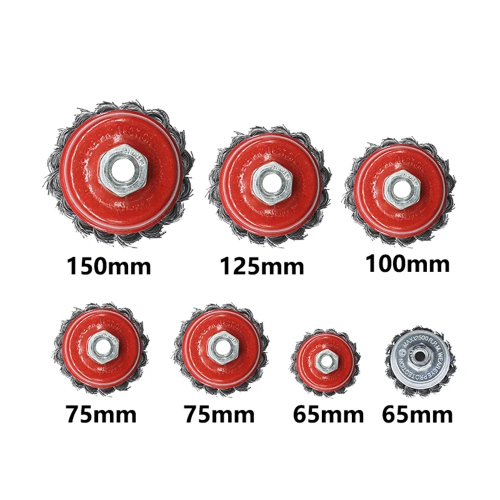 Verdrilltes Stahldraht rad M10-M14 Bürste starke Farbe entfernen Drehknopf Entgraten 1/2-6 Zoll für Metall winkels chl eifer