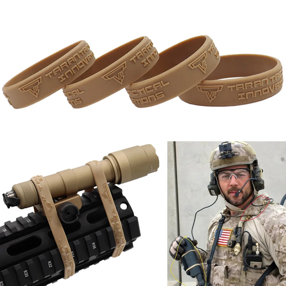 4 unids/lote anillo de goma táctico Airsoft banda de goma de encuadernación multifuncional accesorios fijos linterna M4 M16 AR15