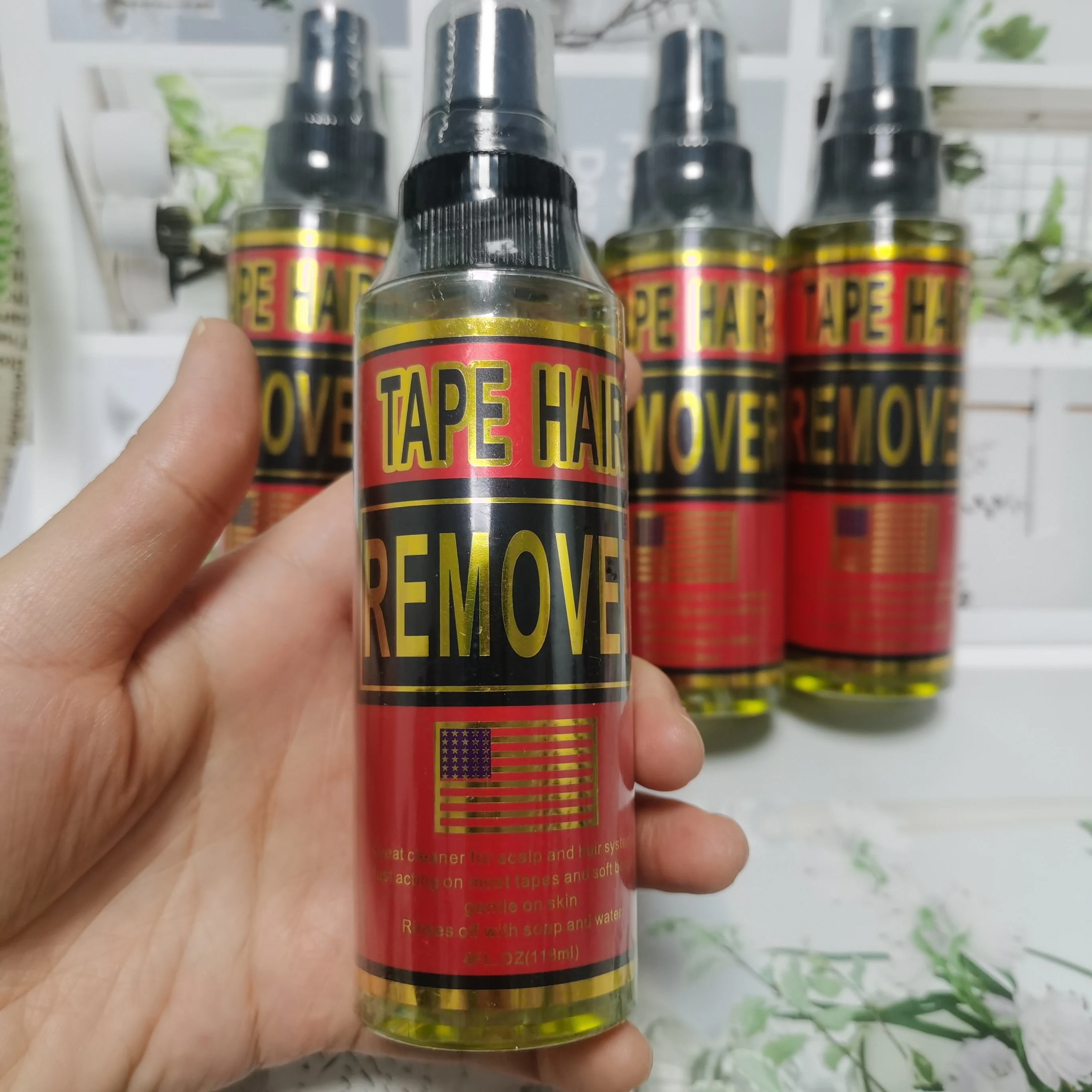 Dispositivo di rimozione colla per pizzo 4 Oz 118ml Nastro per rimozione estensioni Nastro spray per rimozione colla per parrucca Solvente adesivo