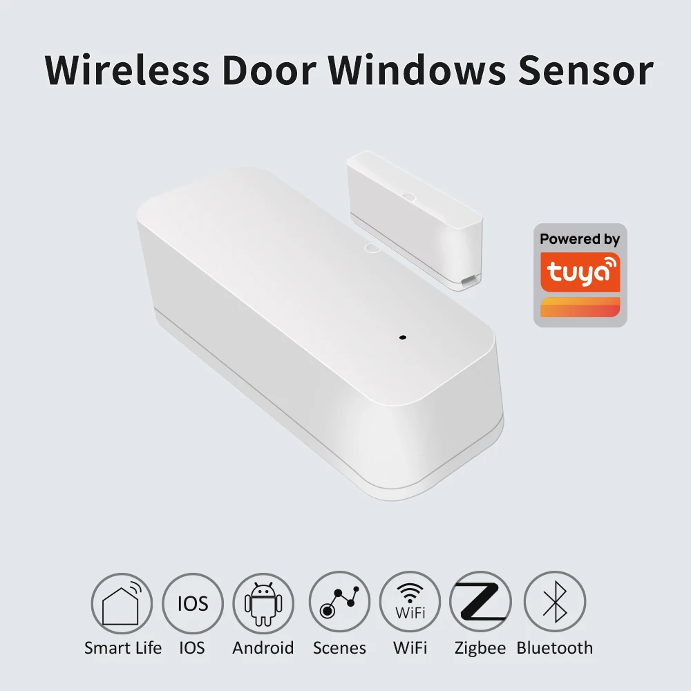 Датчик двери Tuya Zigbee, контактный датчик, детектор открытия и закрытия, умная домашняя сигнализация, защита безопасности, работа с Aleax Smart Life