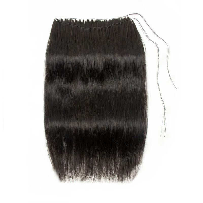 Extensões de cabelo de penas, linha de peixe natural, cabelo humano, não remy, micro anéis invisíveis, trama de extensão de cabelo, 100 fios