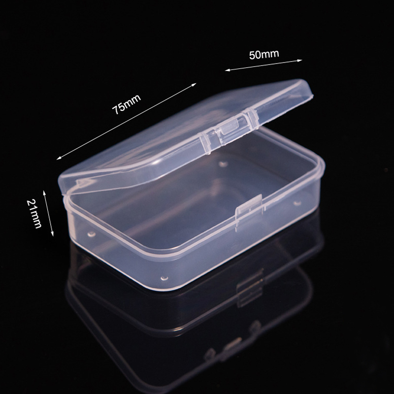 Mini caja de plástico, caja Rectangular, caja translúcida, caja de embalaje, caja de almacenamiento a prueba de polvo, contenedor de caja de almacenamiento de joyería sólido fuerte