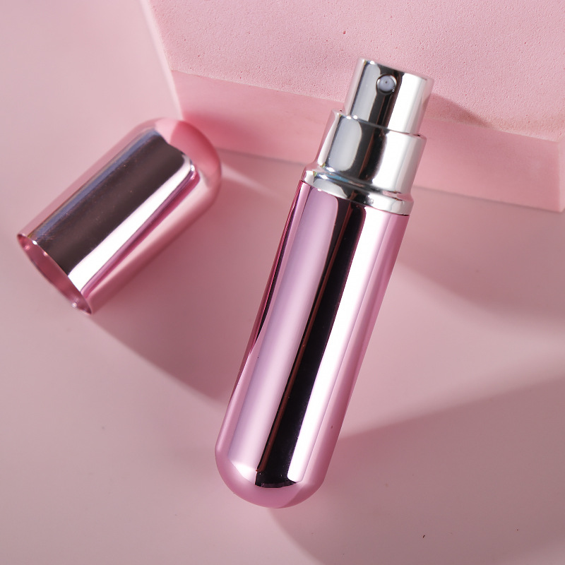 Mini botella de Perfume portátil de 5ml, atomizador en aerosol de aluminio para viaje, pulverizador atomizador de Perfume de Metal vacío, 1 ud.