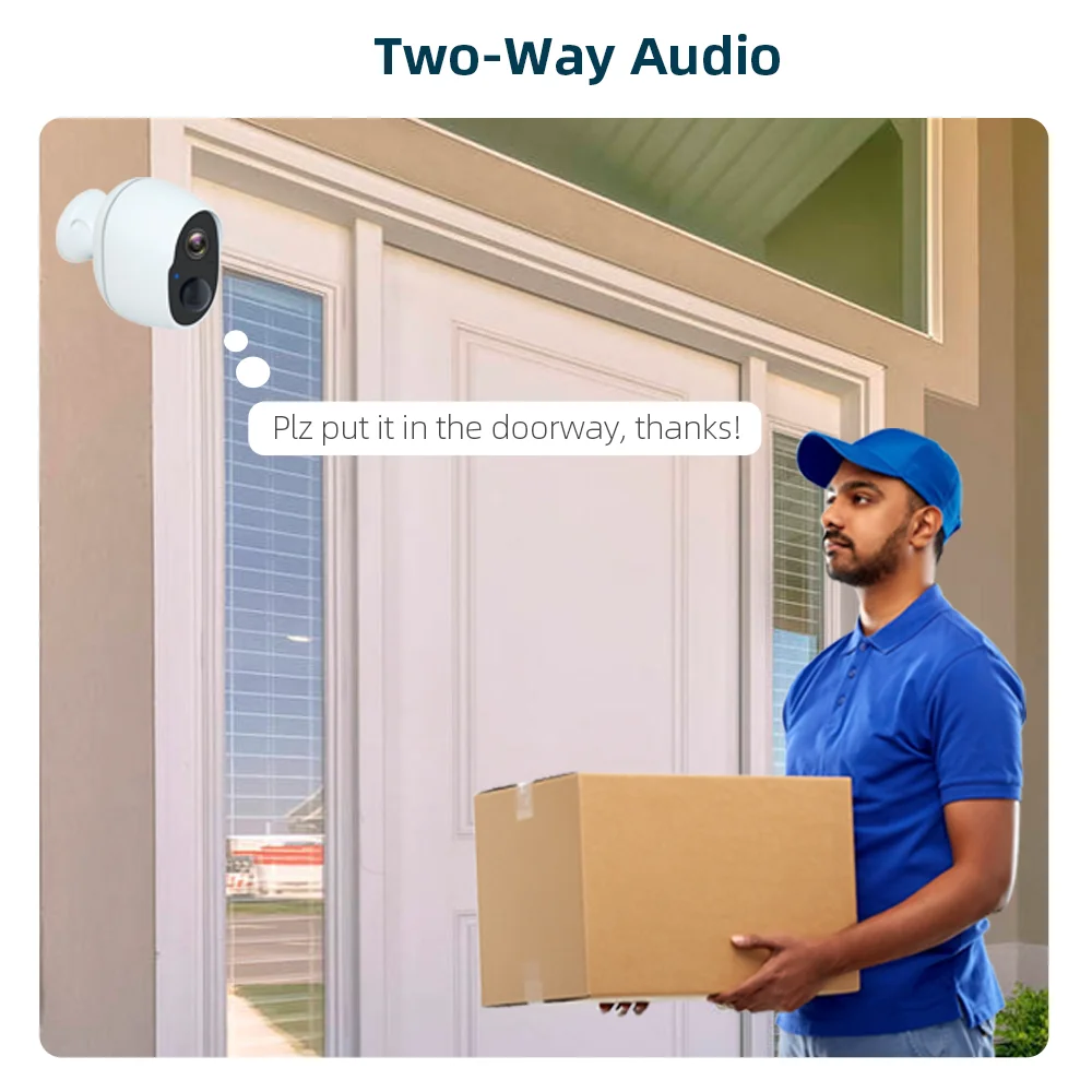 Tuya Smart 6000 mAh Akku Drahtlose WiFi Summer Sirene Outdoor Solar Kamera 135 °   Weitwinkel-IP66-Infrarotkamera