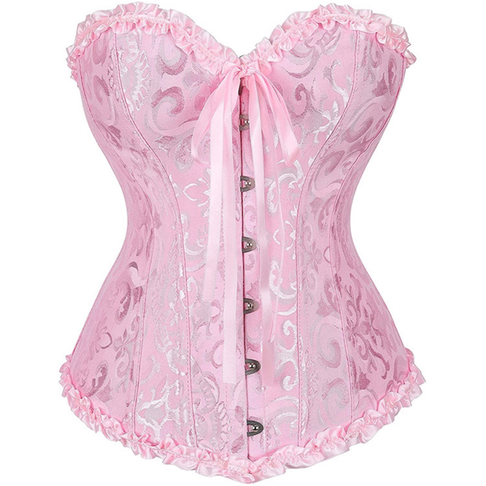 Corsé Vintage victoriano para mujer, corpiño, Top con cordones, deshuesado, ropa moldeadora de Jacquard, lencería de Boda sin tirantes, Corselet de corazón