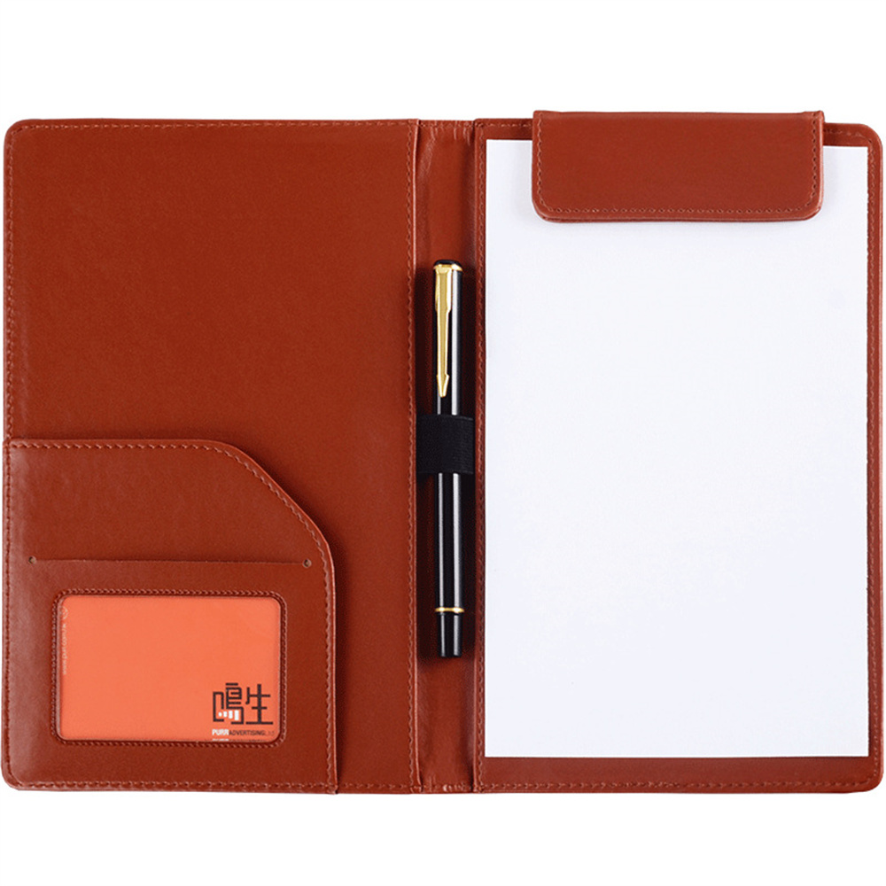 Carpeta de archivos de Clip A5 de cuero PU, Clip de reunión de negocios, abrazadera de contrato, almohadilla de escritura, bolsa de documentos, suministros escolares de oficina