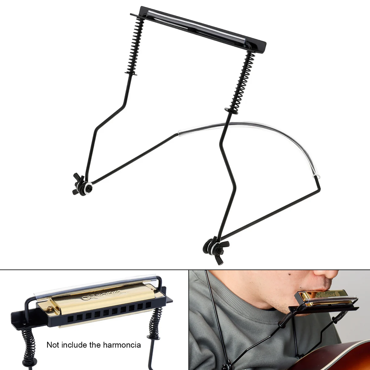 Đa Năng Bền 10 Lỗ Sắt Kèn Harmonica Cổ Giá Đỡ Có Thể Điều Chỉnh Miệng Cơ Quan Đứng Kèn Harmonica Đàn Hạc Giá