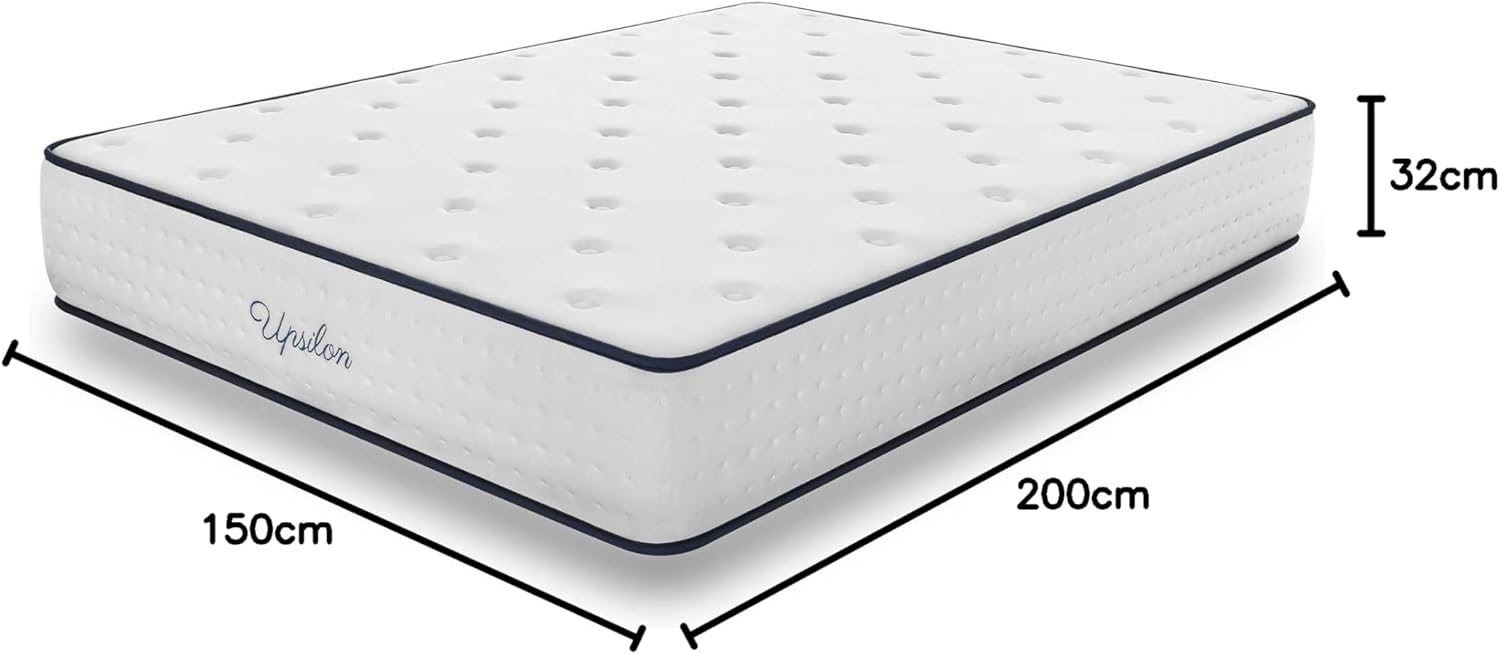 5ft King Size Mattress Memory Foam Mattress 12 Inch Deep Extra Firm Mattress (150x200cm) Back Support Fire Retardant Skin Soft