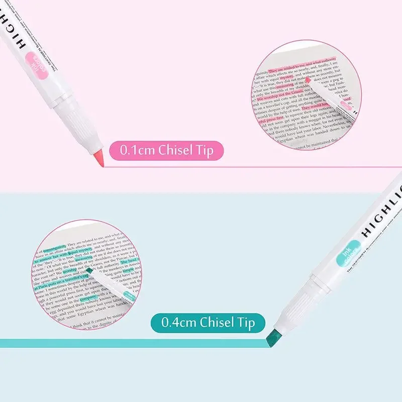 5-15 สี Double Headed Highlighter ชุดปากกาเรืองแสงวาด Markers Highlighters ปากกา Art ญี่ปุ่นน่ารัก Pastel เครื่องเขียน