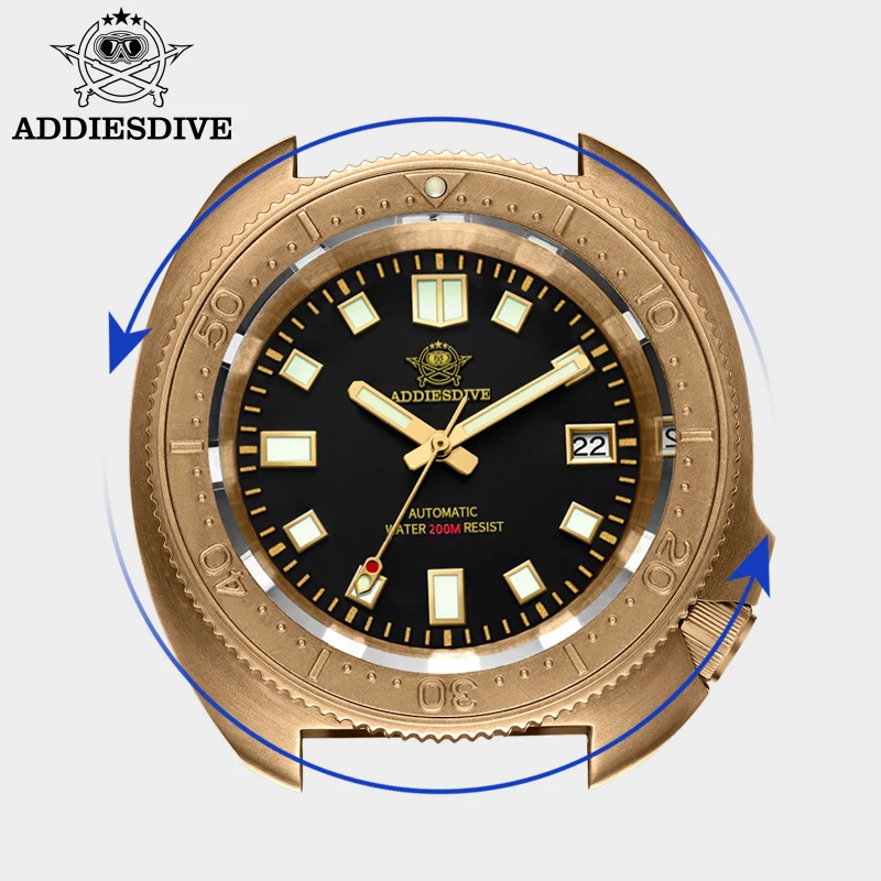 ADDIESDIVE-reloj mecánico automático para hombre, superluminoso cronógrafo de cristal de zafiro, resistente al agua, 20Bar, C3, CUSN8