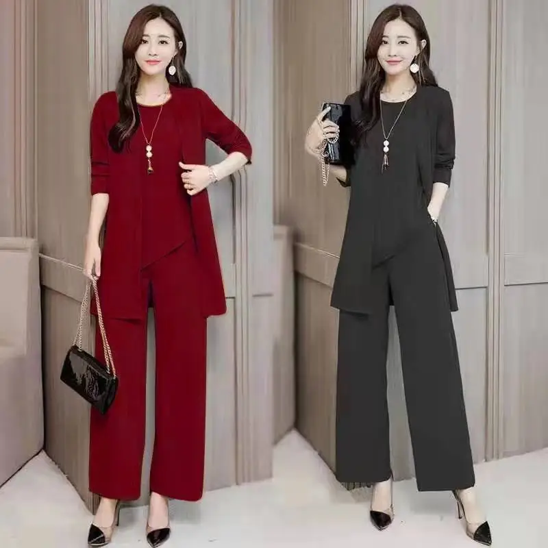 ผู้หญิงแฟชั่นสไตล์กว้าง Lady Slimming แฟชั่น Plus ขนาดผู้หญิงสามชุด