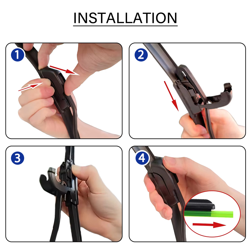 Gancho de limpiaparabrisas de coche, limpiaparabrisas Universal de goma suave sin marco, 14 ", 16", 17 ", 18", 19", 20 ", 21", 22", 24", 1 ud.